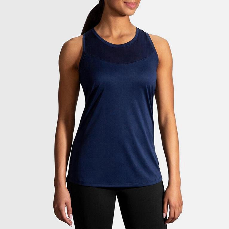 Brooks Stealth Women's Running Tank Top UK Discount - Blue (IWSTU0423)